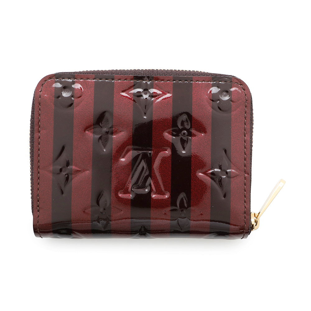 Louis Vuitton Zippy Coin Purse Amarante Rouge Monogram Vernis Leather Wallet Case