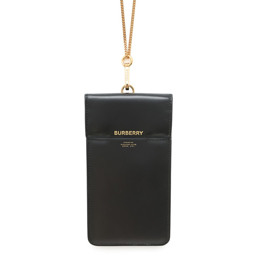 Burberry Phone Shoulderpouch Shoulder Bag Leather Black