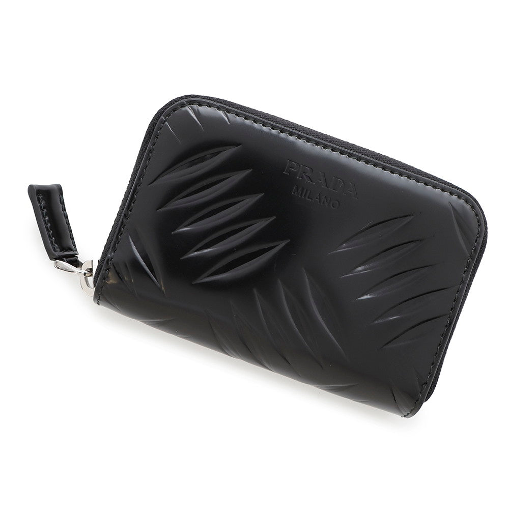 Prada ? Around Coin purse Black2MM003 Leather Zip Handbag