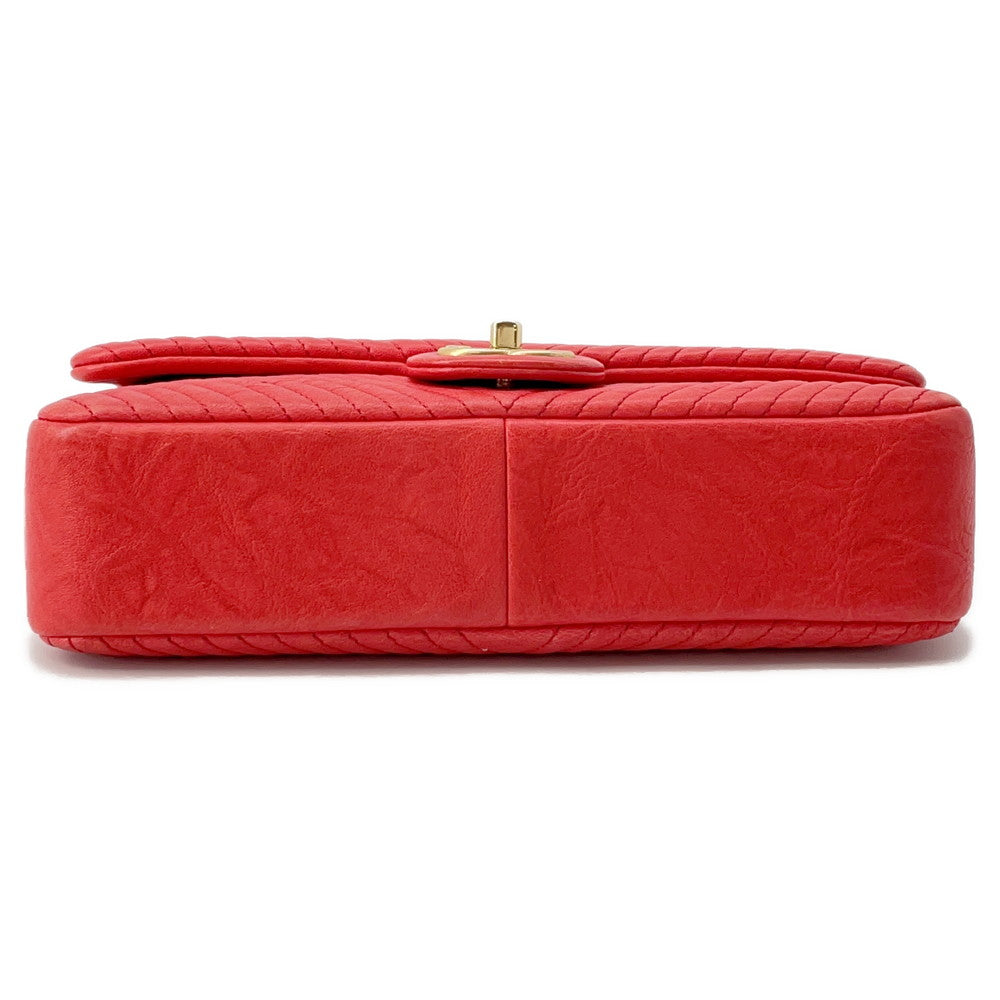 Chanel Chevron ChainShoulder RedA92087 Leather Shoulder Bag