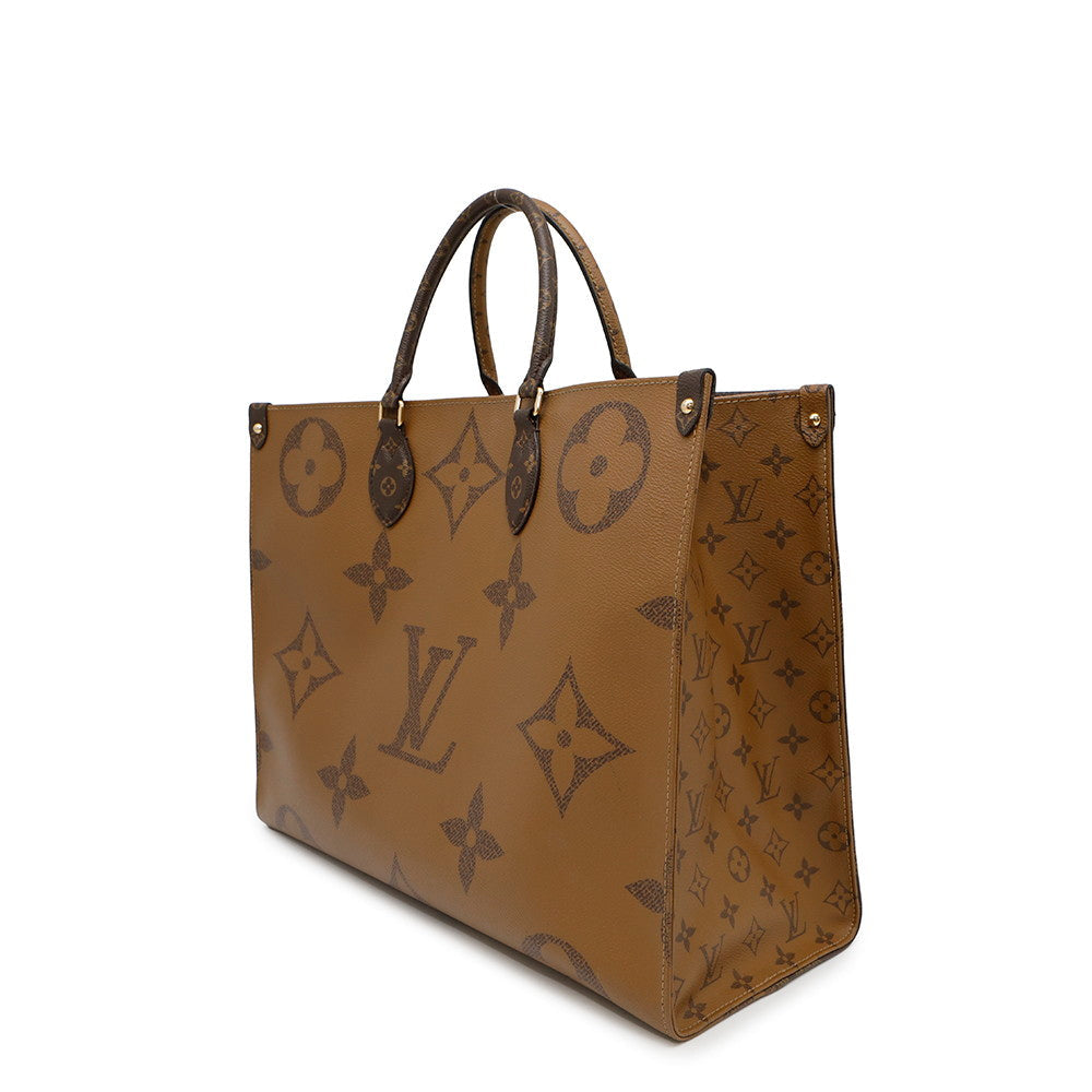 Louis Vuitton Onthego RedM45320 Reverse Giant Monogram Canvas Handbag