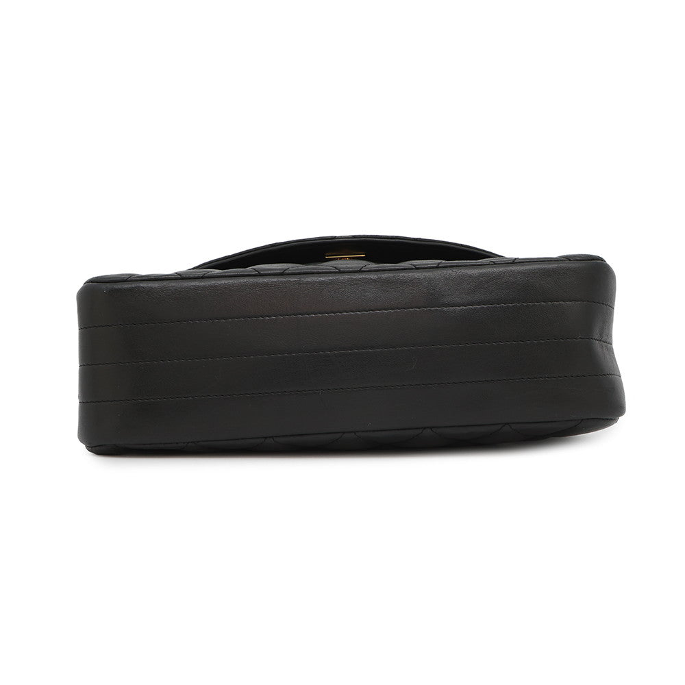 Chanel Matelasse Half Moon ChainShoulder Lambskin Black Shoulder Bag
