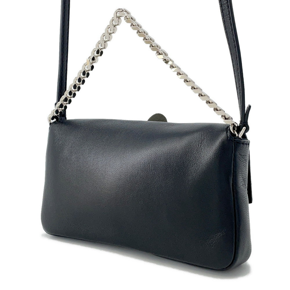 Fendi Monster Shoulder Black8M0354 Leather Micro Bucket Shoulder Bag