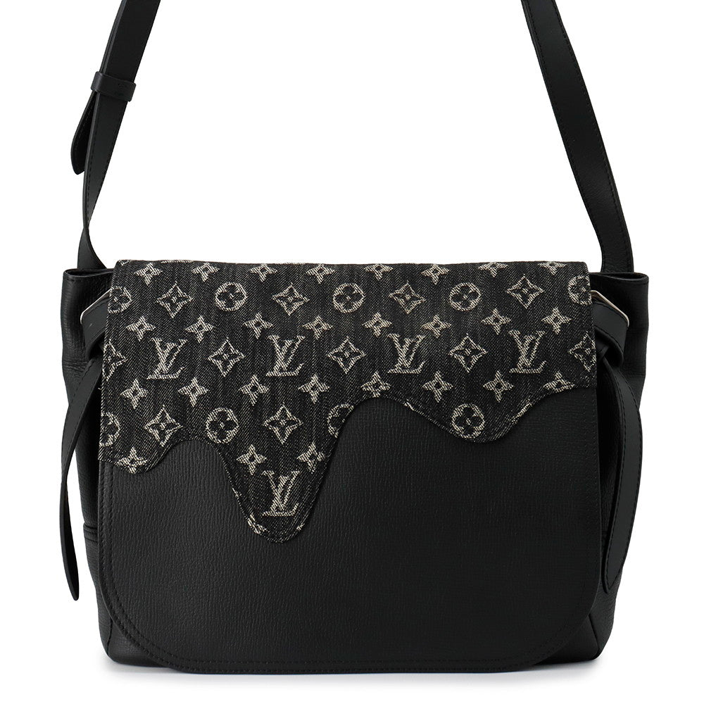 Louis Vuitton Busus Tokyo NoirM45971 Denim Monogram Taurillon Leather Handbag