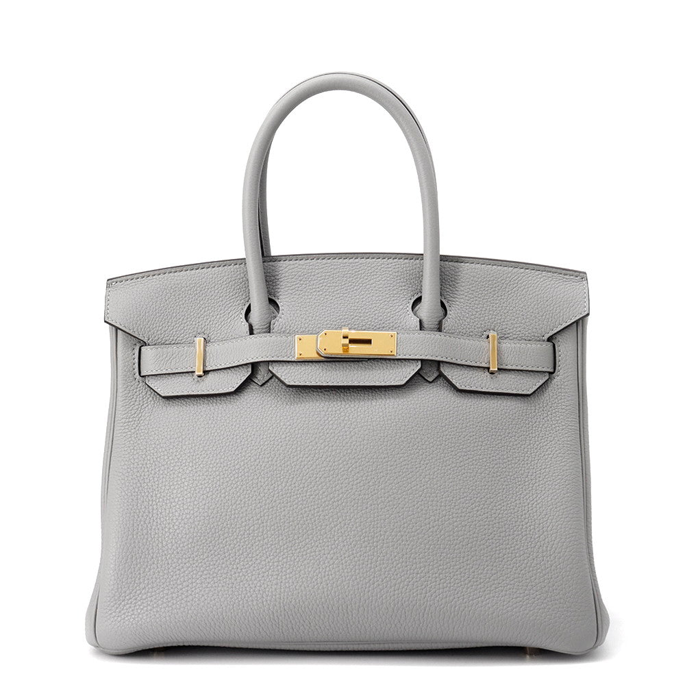 Birkin Gris Mouette Togo Size Handbag Leather Travel Bag