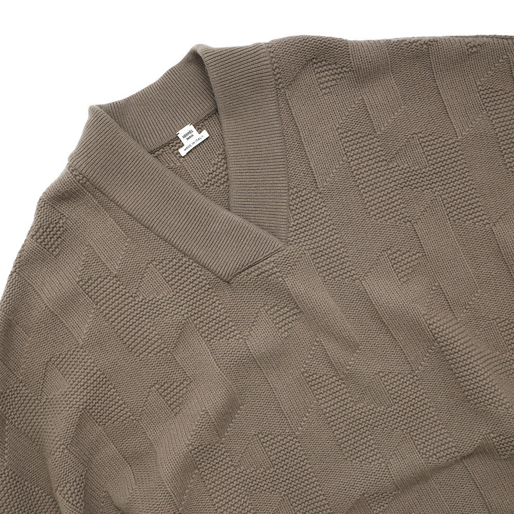 Poncho "H" Motif Size Wool Handbag Brown Travel Bag