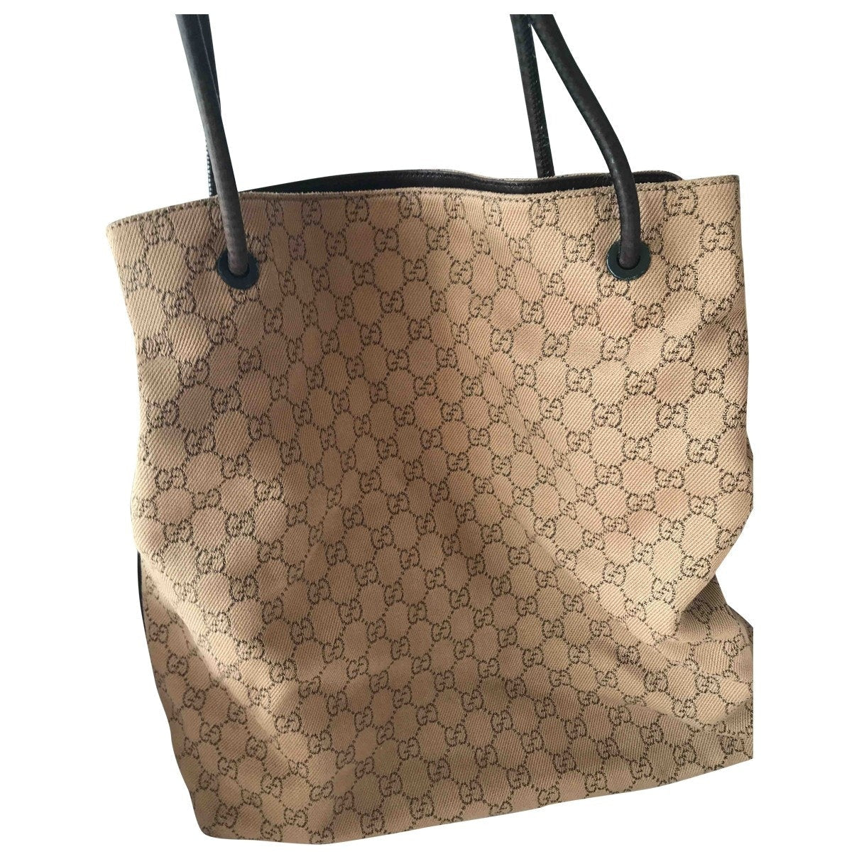 Gucci camel cotton handbag