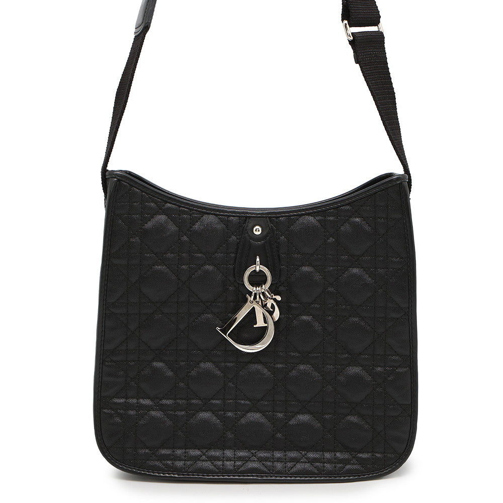 Dior Cannage Messenger Blackm Ppcd Coating Handbag Canvas Travel Bag