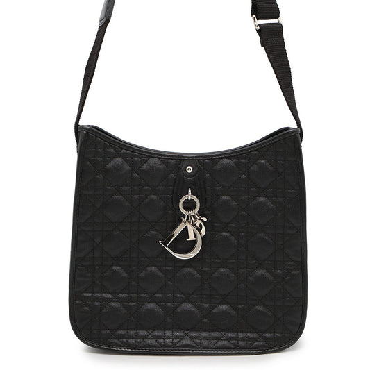 Dior Cannage Messenger Blackm Ppcd Coating Handbag Canvas Travel Bag