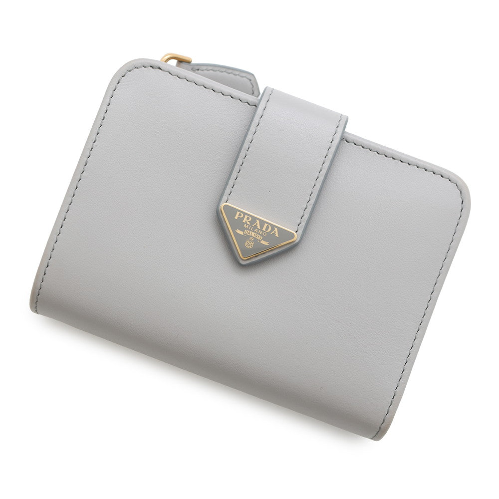 Prada ?City Calf Tab Wallet Gray1ML018 Leather Handbag
