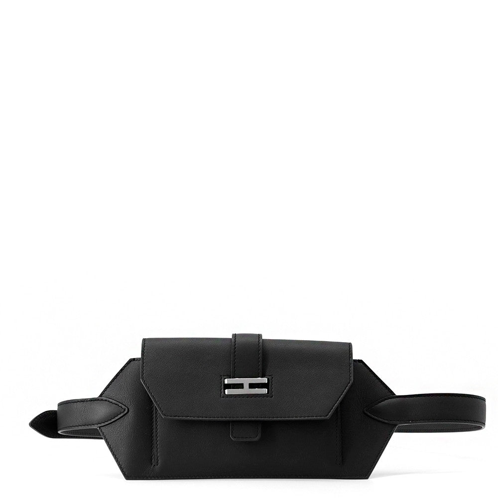 Elan Pocket Swift Epsom Size Handbag Leather Black Travel Bag