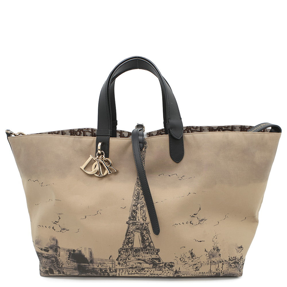 Dior Jules Oblique Tote Bag Beigem Ozbp Size Leather Nylon