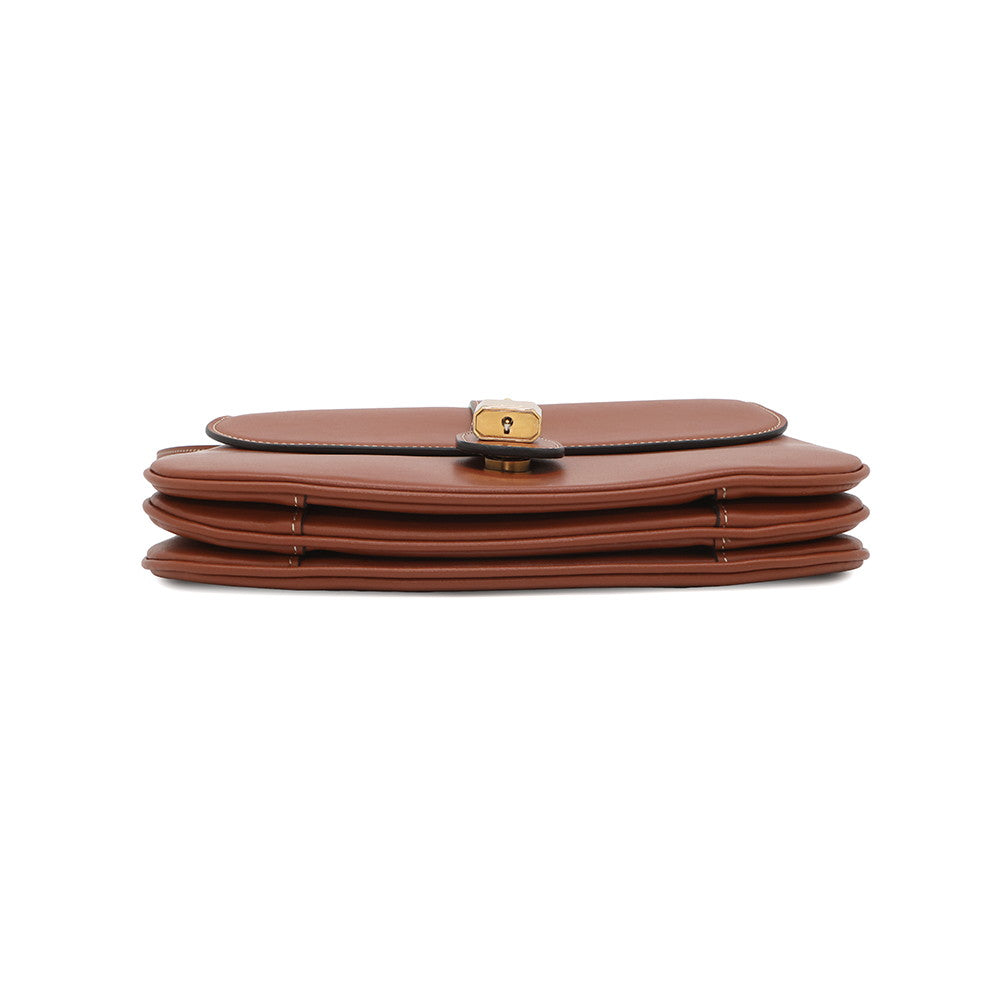 Shoulder Bag Taboo Calf Size Leather Brown