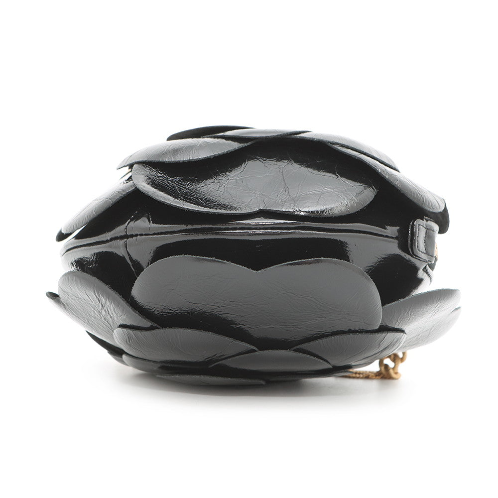 Chanel Camellia Evening ChainShoulder BlackAS4445 Shiny Aged Leather Shoulder Bag