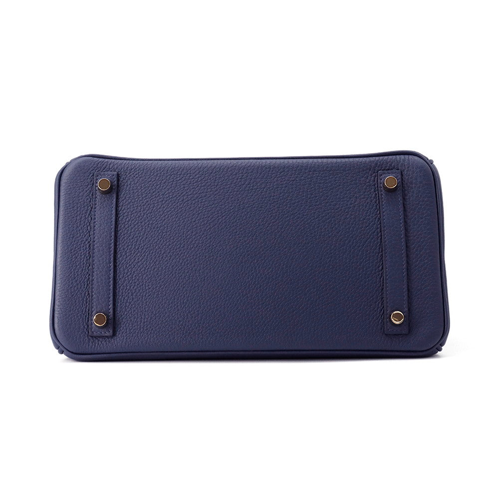 Birkin Navy Togo Size Handbag Leather Blue Travel Bag