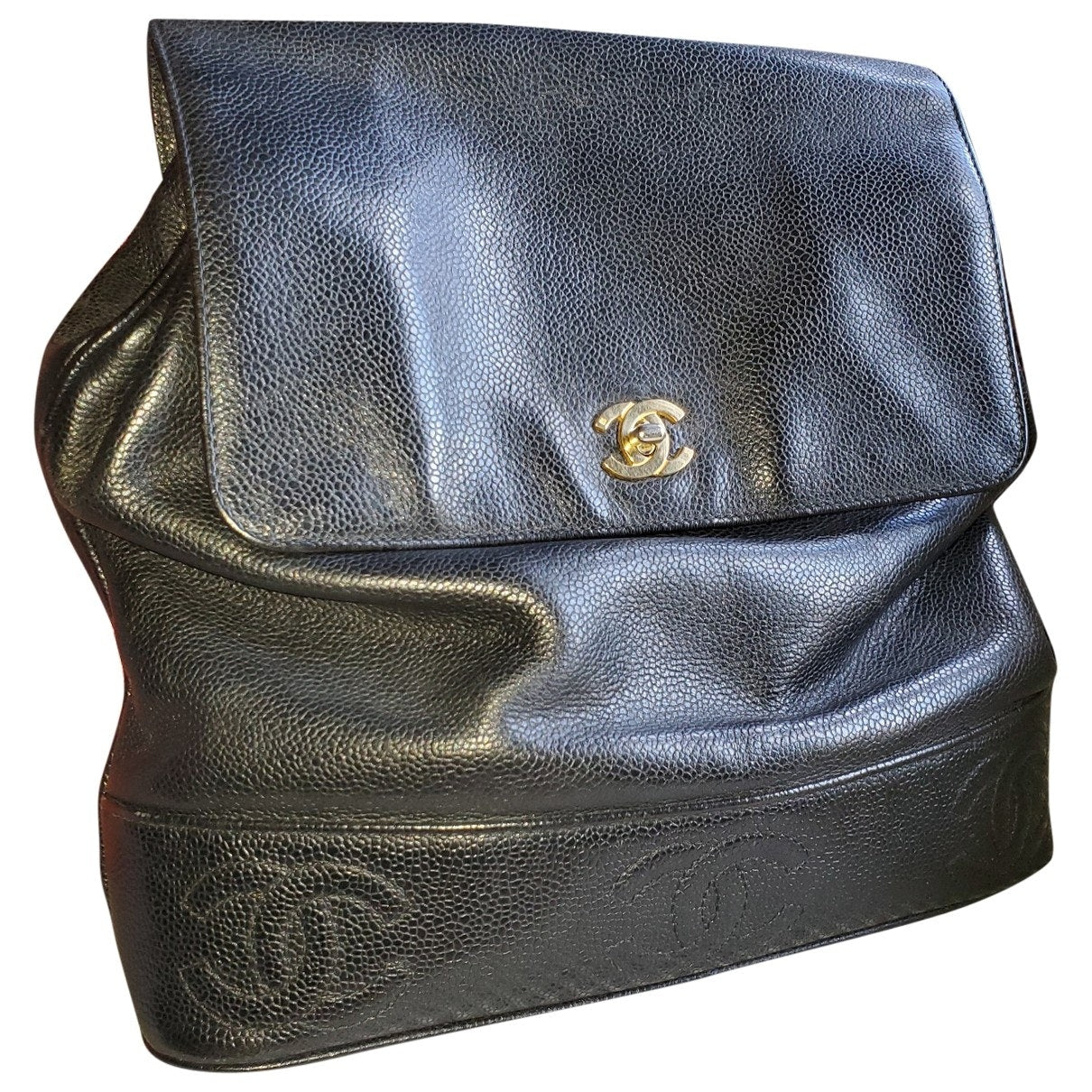 Chanel Black Leather Backpacks Bag