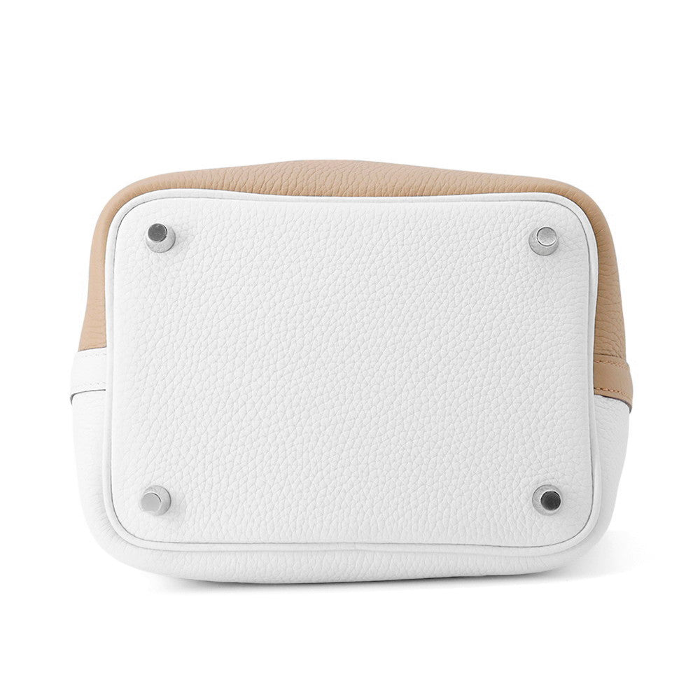 Picotin Lock Casaque Marfa New Macassar Taurillon White Beige Travel Bag