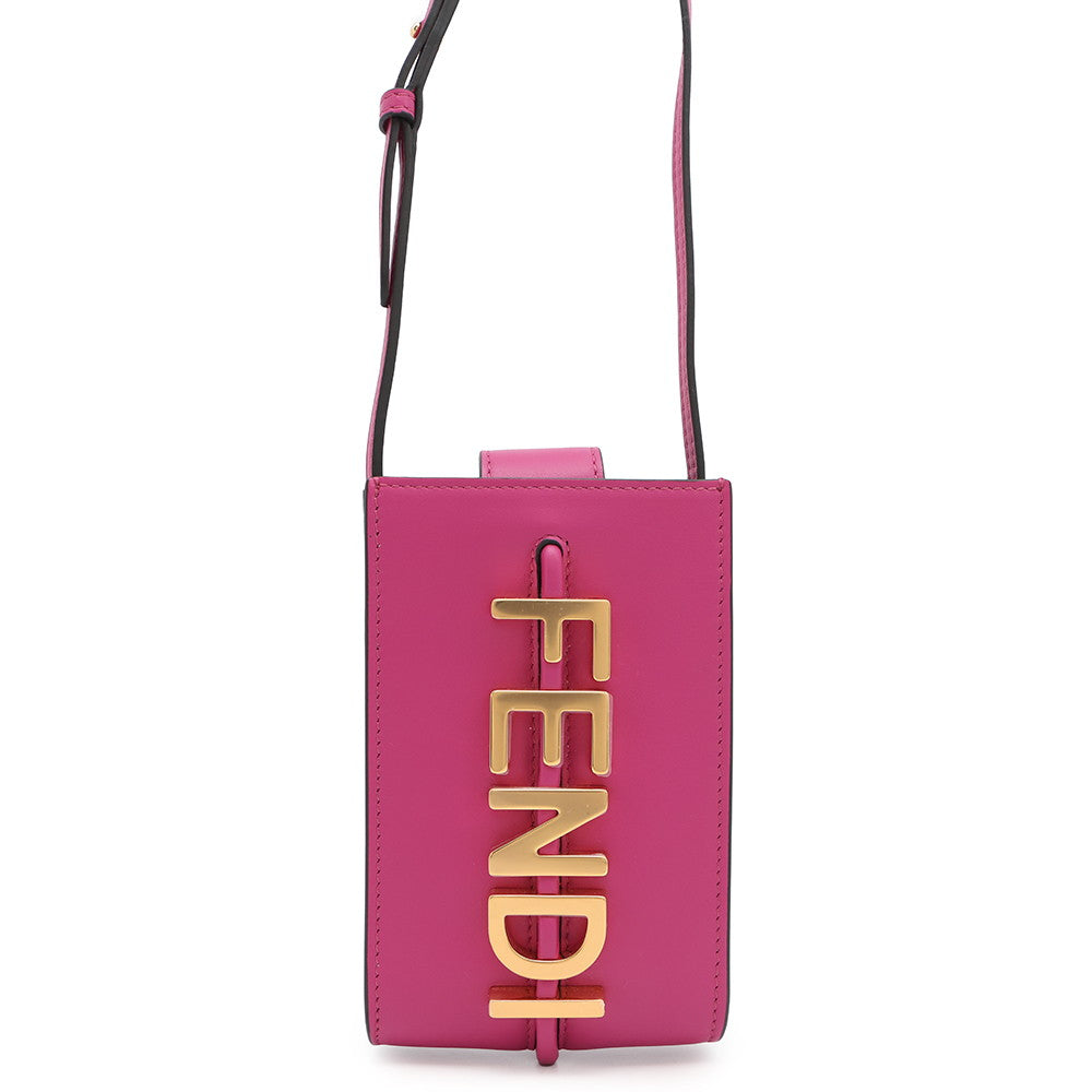 Fendi Phone Pouch Purplepink7As192 Handbag Leather Travel Bag