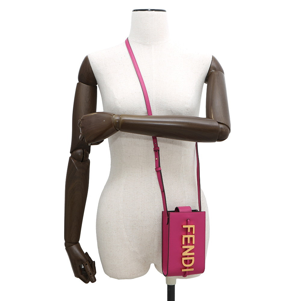 Fendi Phone Pouch Purplepink7As192 Handbag Leather Travel Bag