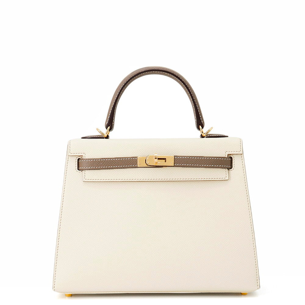 Kelly Sellier Spo Craie Etoupe Epsom Size Travel Bag