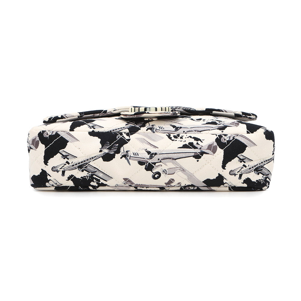 Chanel Airline ChainShoulder WhiteA31977 Plastic Black Canvas Shoulder Bag