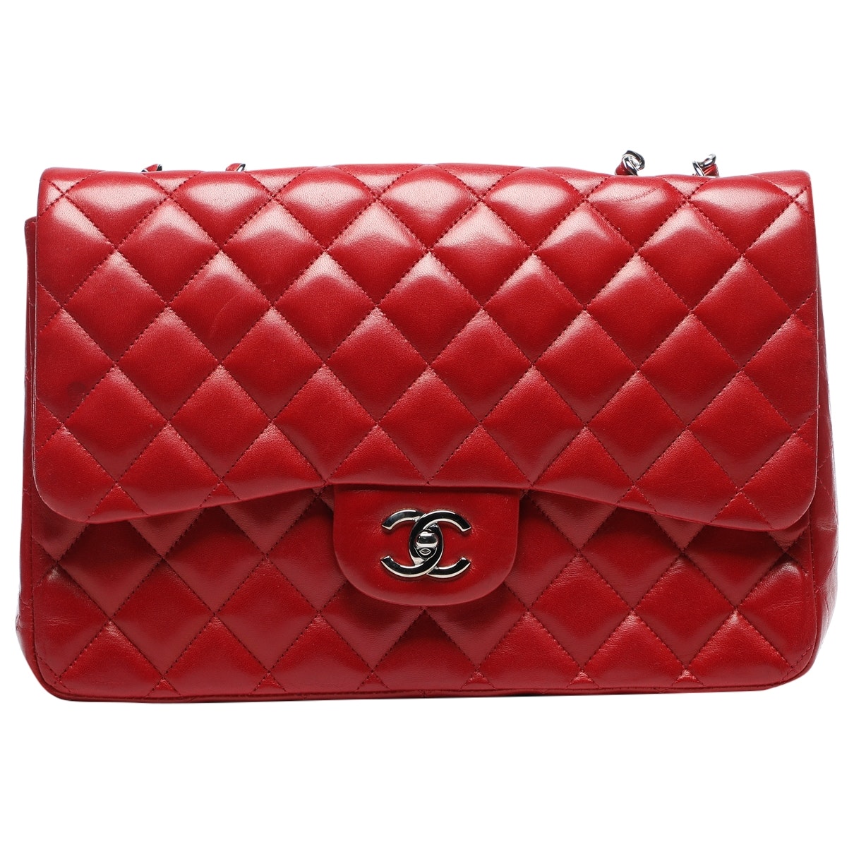 Chanel timeless/classique red leather handbag