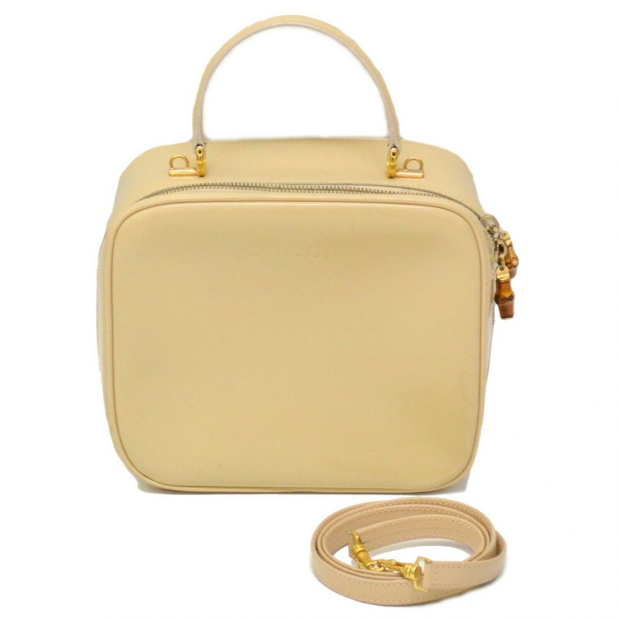 Gucci ecru patent leather handbag
