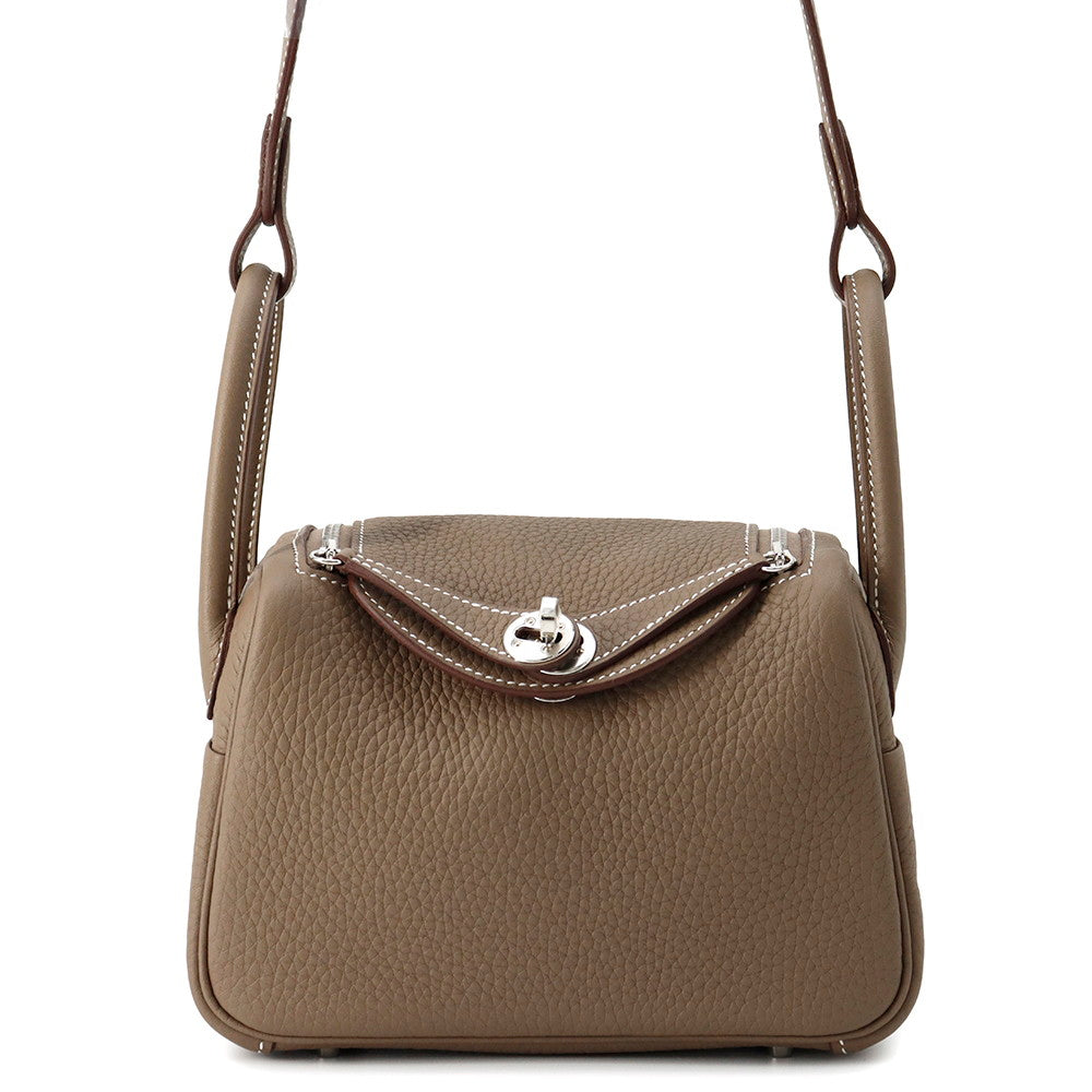 Lindy Etoupe Taurillon Clemence Size Handbag Mini Travel Bag