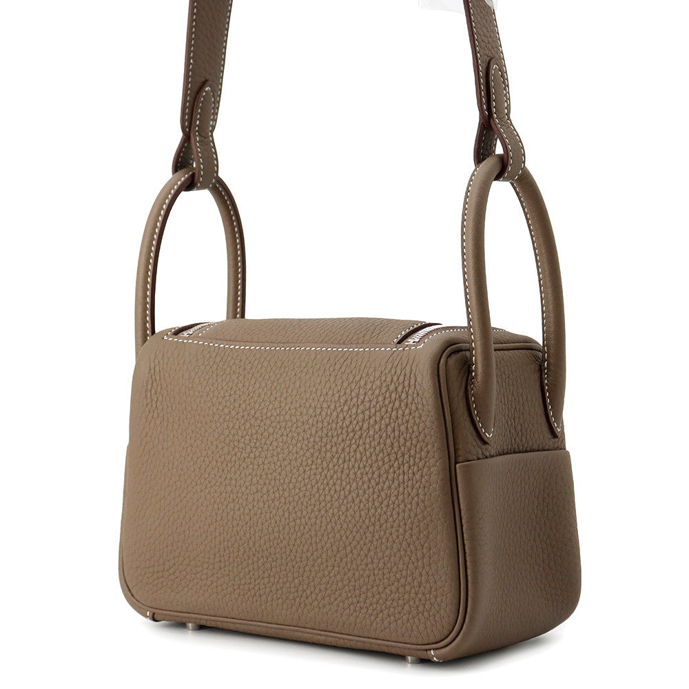 Lindy Etoupe Taurillon Clemence Size Handbag Mini Travel Bag