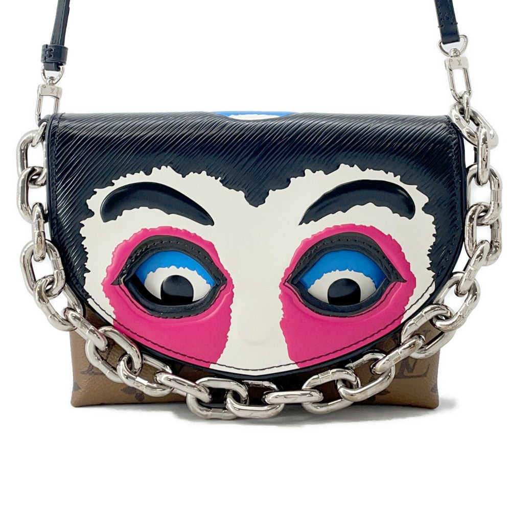 Louis Vuitton Pochette Kabuki Mask Marron FuchsiaM43495 Monogram Epi Canvas Leather Clutch Bag