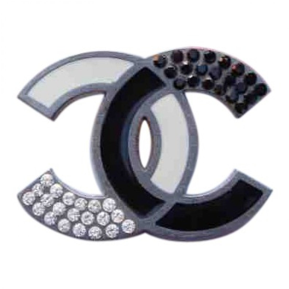 Chanel cc black metal pins & brooches