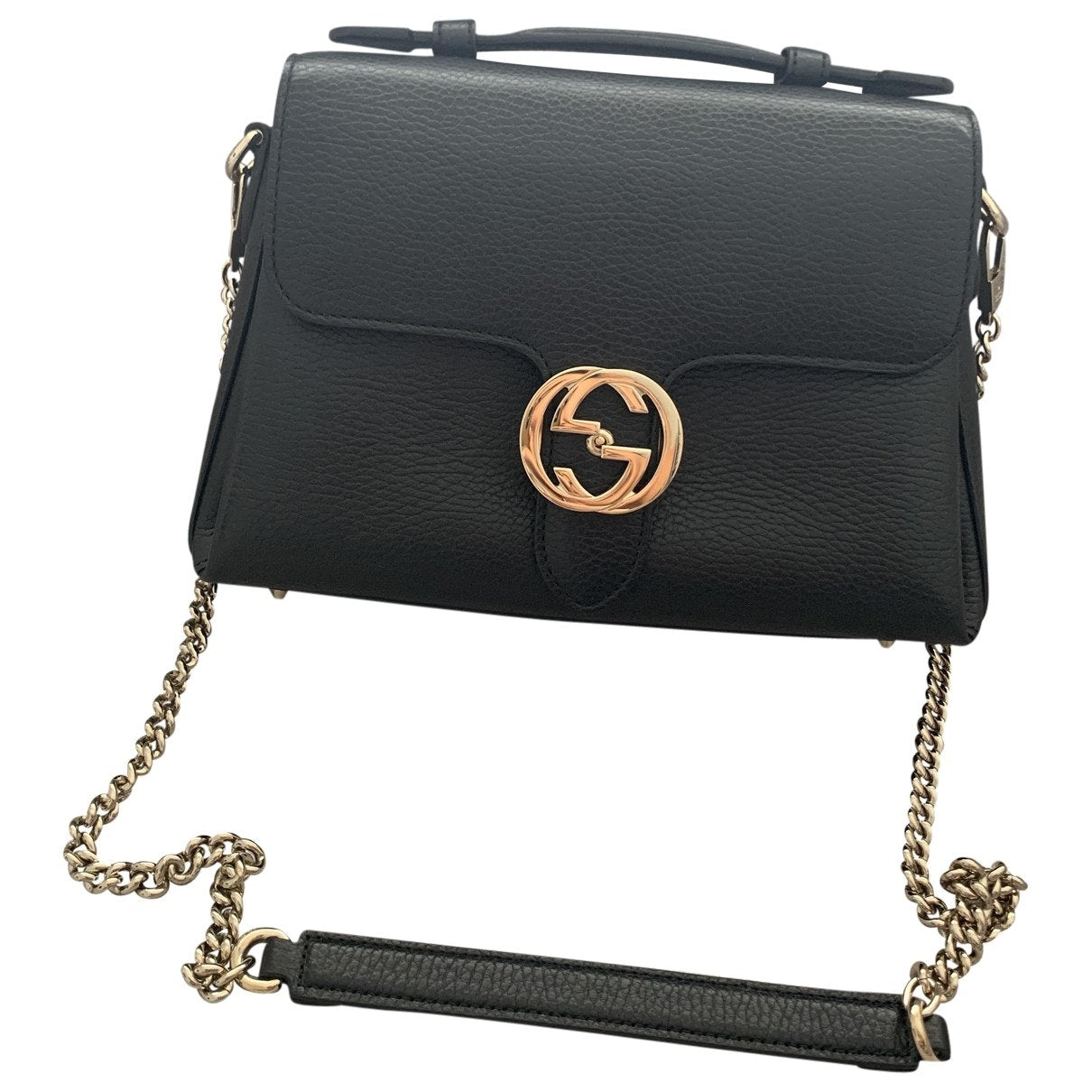 Gucci interlocking black leather handbag