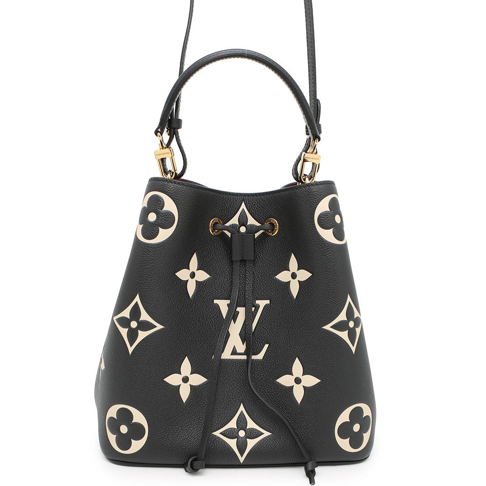 Louis Vuitton Neonoe BordeauxM45497 Bicolor Monogram Empreinte Leather Noir Handbag