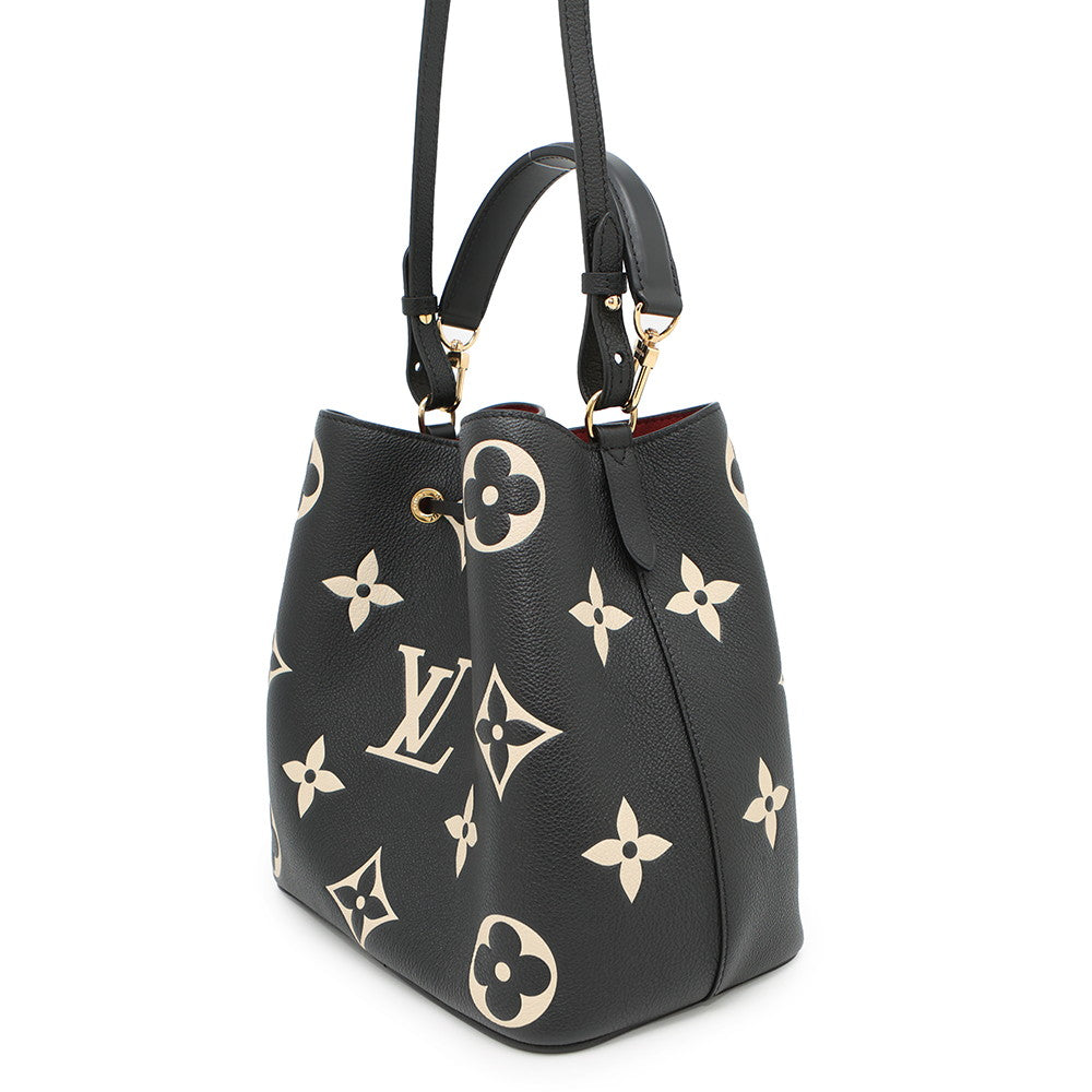 Louis Vuitton Neonoe BordeauxM45497 Bicolor Monogram Empreinte Leather Noir Handbag
