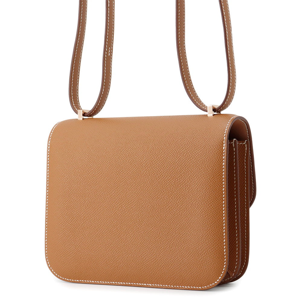 Constance Miroir Epsom Size Handbag Gold Travel Bag Mini Handbag