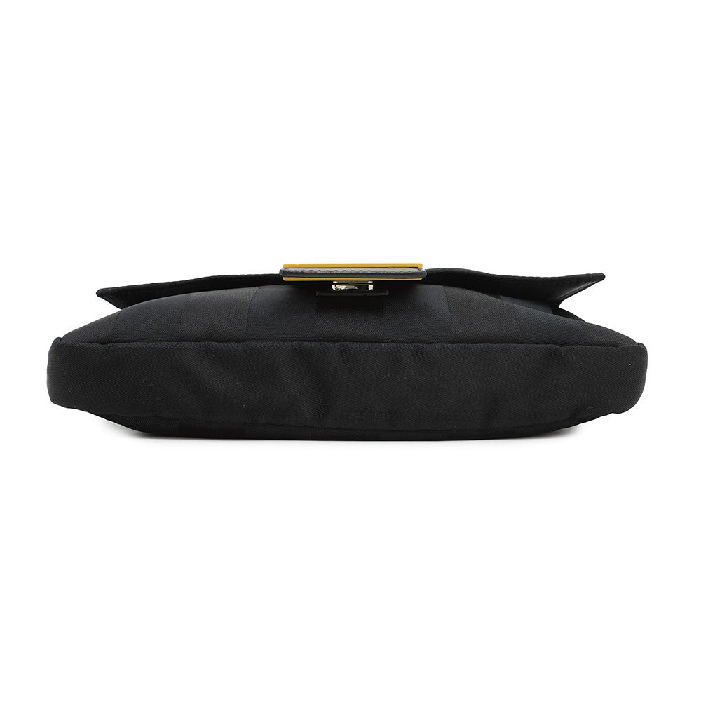 Fendi Pecan For Men Yellow7Va472 Leather Nylon Black Bucket Bag