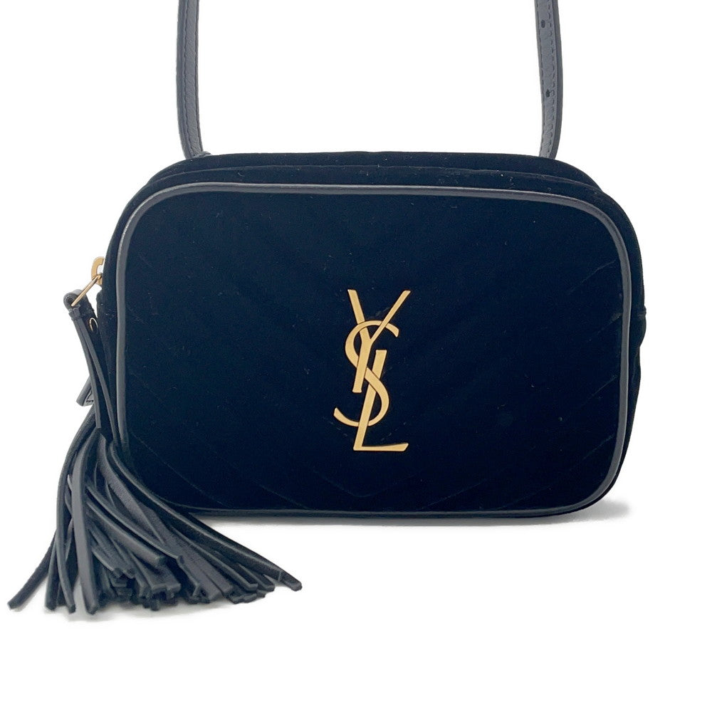YSL Saint Laurent Paris Lu Camera Belt Bag Black534817 Velour