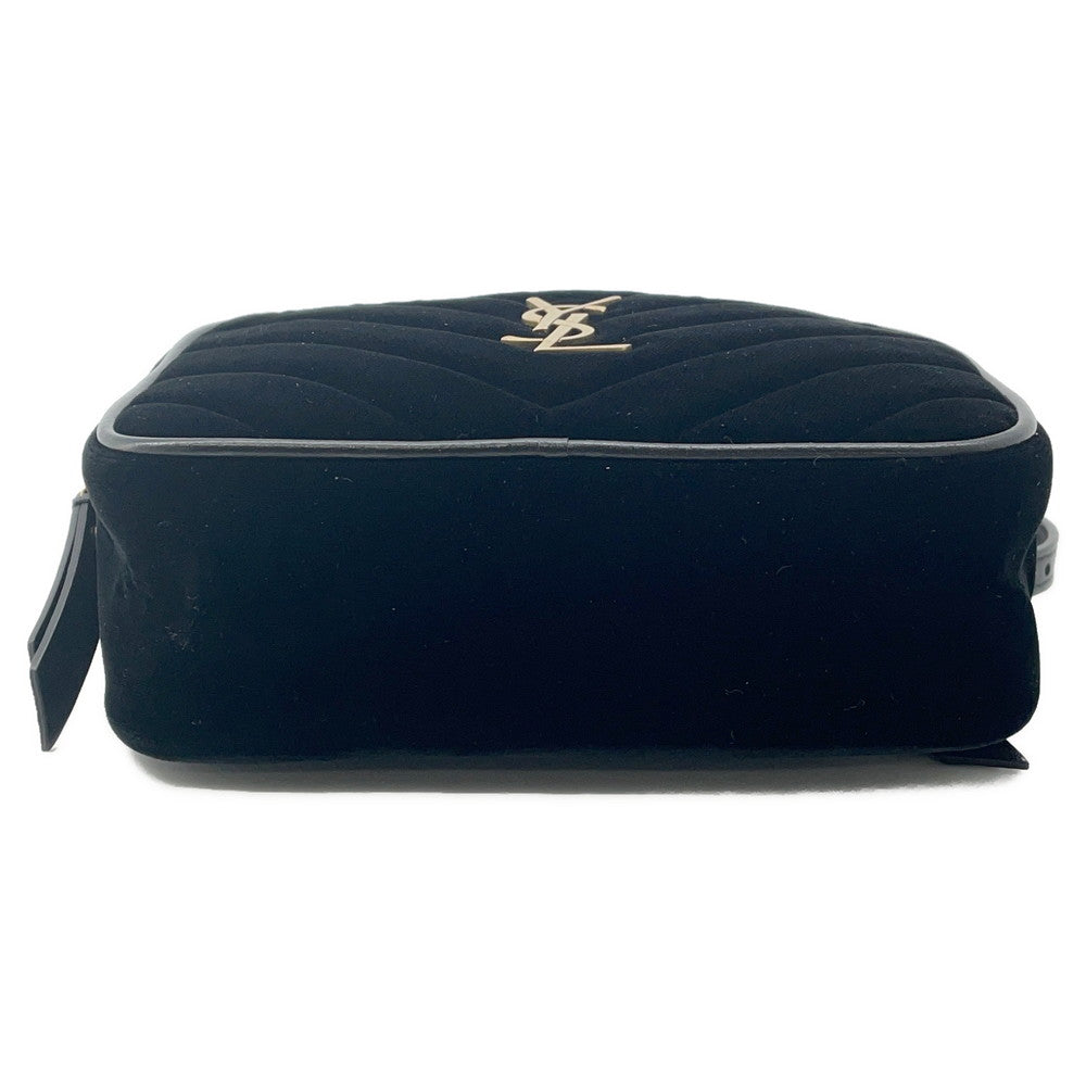 YSL Saint Laurent Paris Lu Camera Belt Bag Black534817 Velour