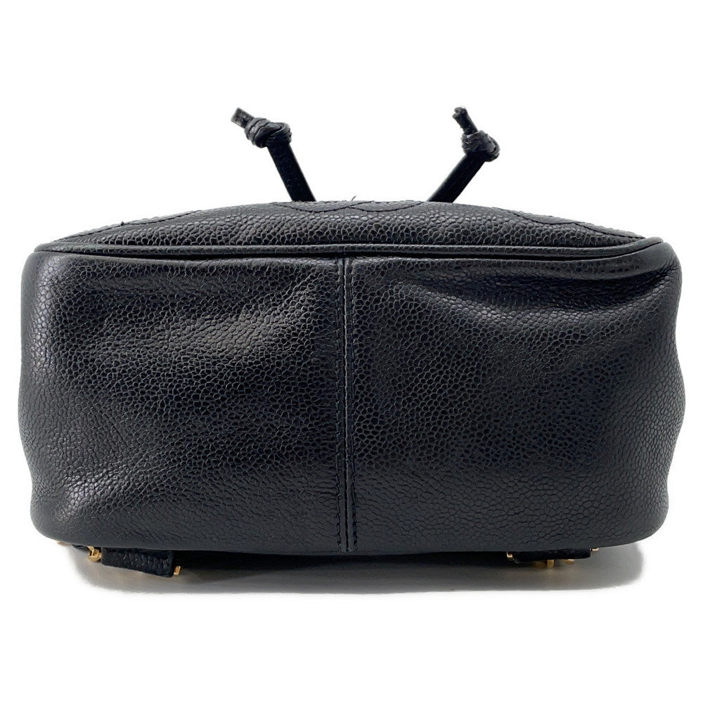 Chanel Triple Coco Backpack Caviar Black Leather