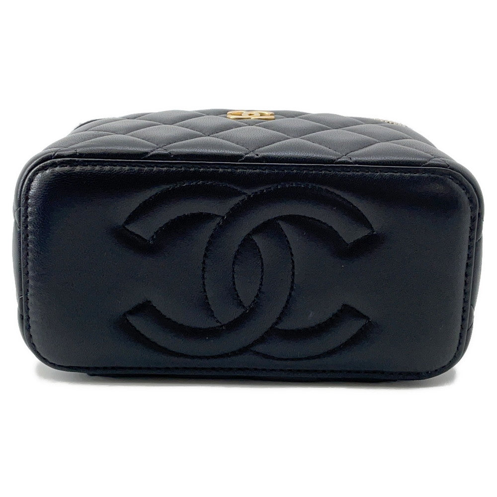 Chanel Matelasse Top Handle Vanity BlackAP2199 Lambskin Handbag
