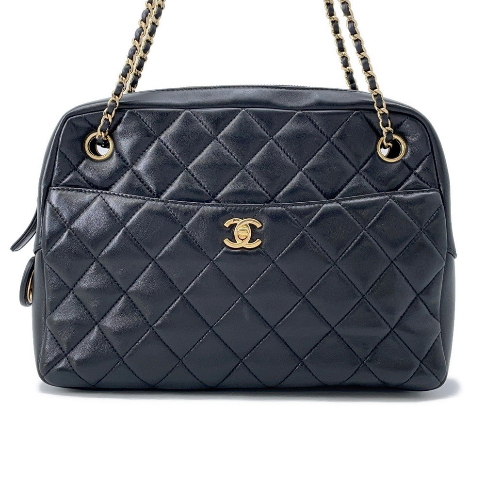 Chanel Matelasse Camera ChainShoulder BlackAS5181 Lambskin Shoulder Bag
