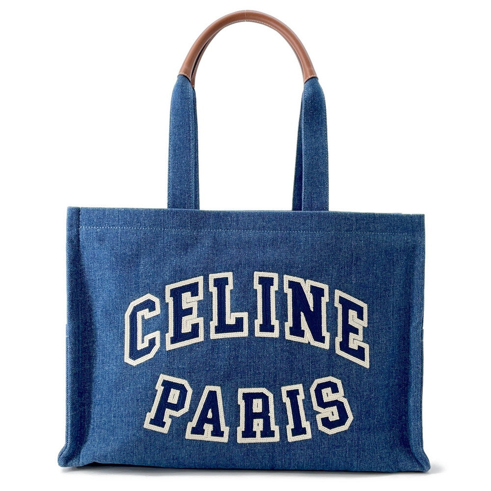 Cabas Size Handbag Denim Blue Travel Bag
