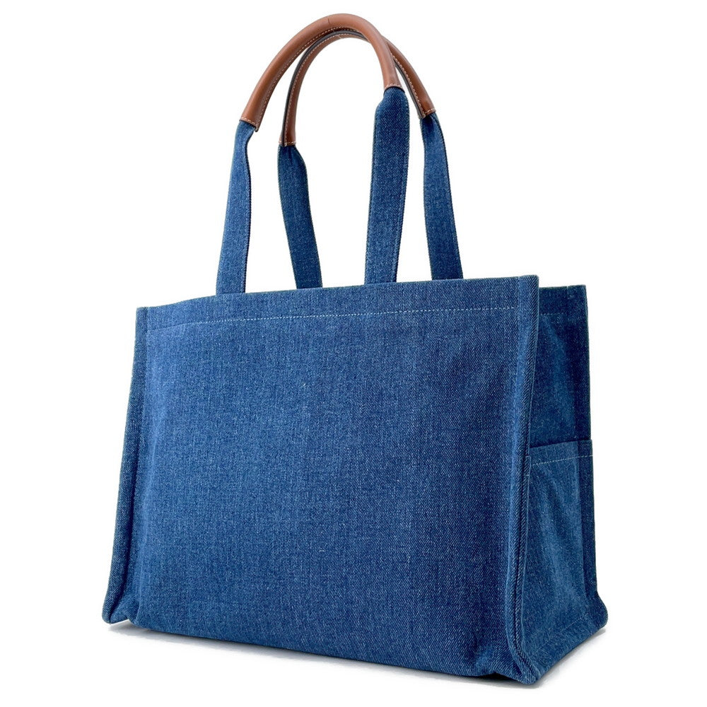 Cabas Size Handbag Denim Blue Travel Bag