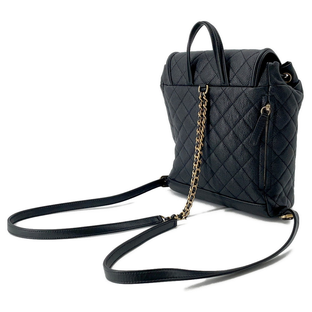 Chanel CCFiligree Backpack BlackA57090 Caviar Leather