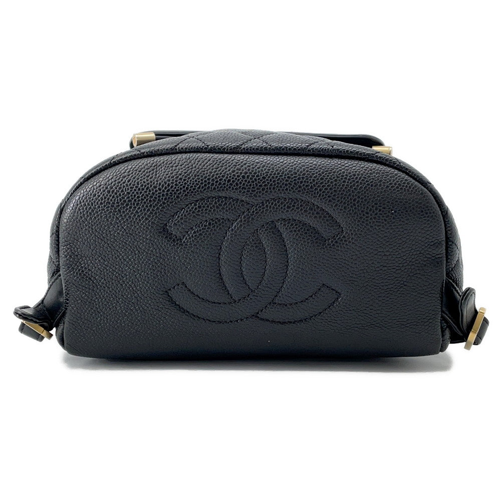 Chanel CCFiligree Backpack BlackA57090 Caviar Leather