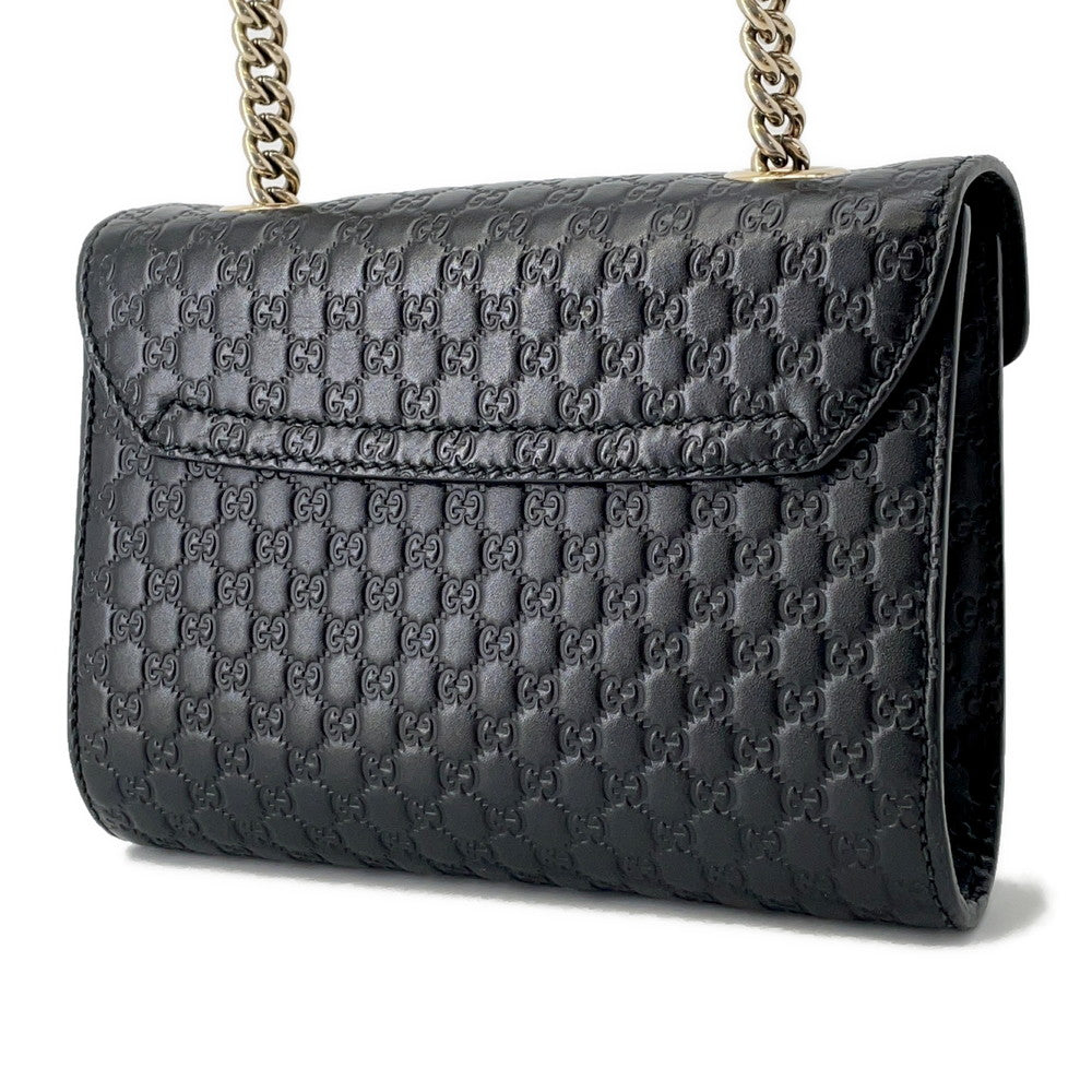 Gucci Emily ChainShoulder Black449636 MicroGuccissimaLeather Shoulder Bag