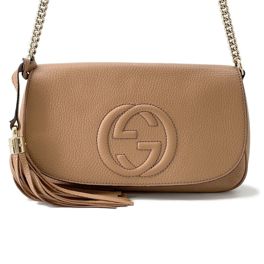 Gucci Soho ChainShoulder Beige536224 Leather Shoulder Bag