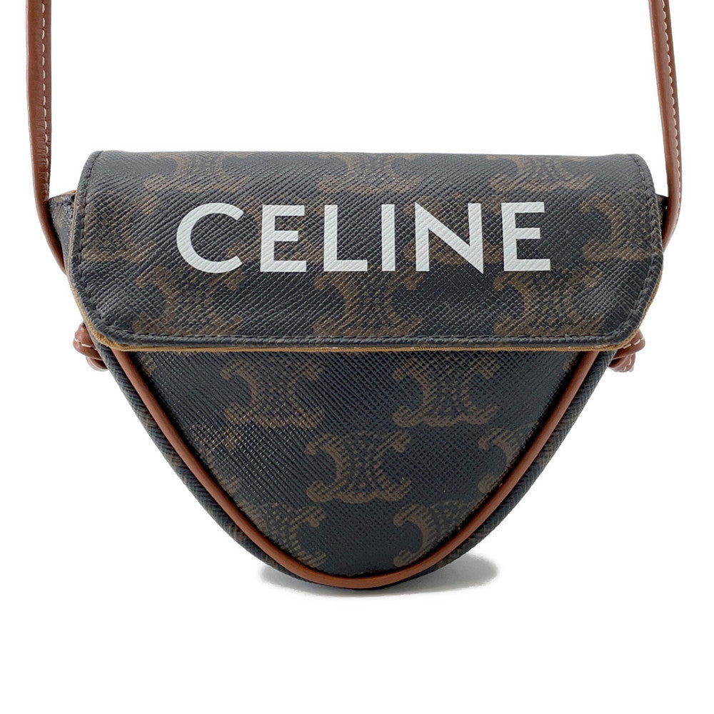 Triangle Shoulder Triomphecanvas Size Mini Handbag Leather Shoulder Bag