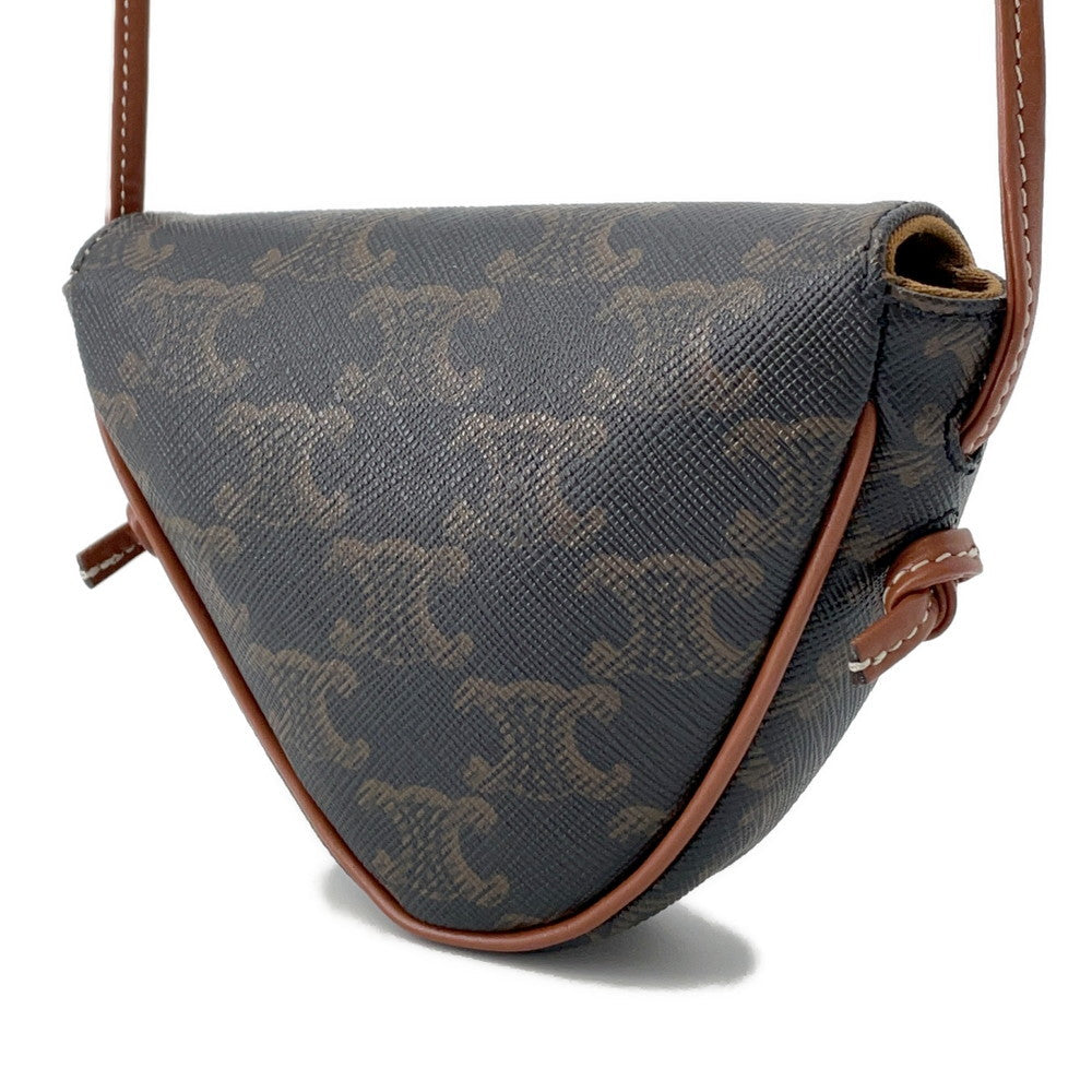 Triangle Shoulder Triomphecanvas Size Mini Handbag Leather Shoulder Bag