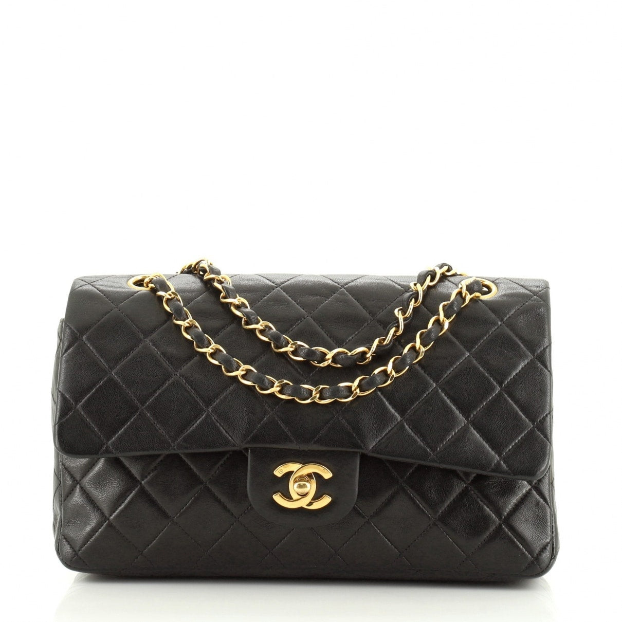 Chanel timeless/classique black leather handbag